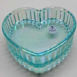 Fenton Glass Heart Shaped Small Trinket Box